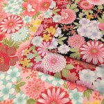 Photo1: 【1米 價格】🔴日本製｜💢 非 現貨｜🇯🇵 日本製｜100% 棉 ~ 薄｜牡丹 日式花卉 和風｜2025年 12月 (1)