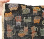 Photo3: 【1米 價格】🔴日本製｜💢 非 現貨｜🇯🇵 日本製｜100% 棉 ~ 薄｜復古金色貓咪 不規則紗線｜2025年 12月 (3)