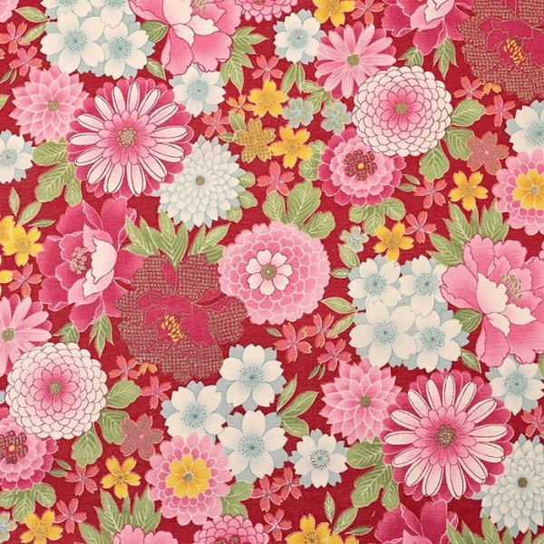 Photo6: 【1米 價格】🔴日本製｜💢 非 現貨｜🇯🇵 日本製｜100% 棉 ~ 薄｜牡丹 日式花卉 和風｜2025年 12月 (6)