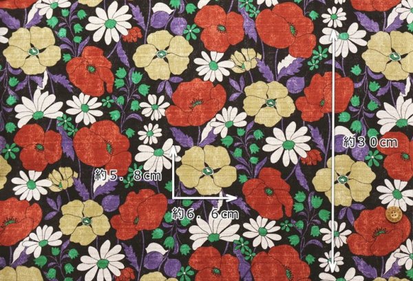 Photo7: 【1米 價格】🟫日本製｜💢 非 現貨｜🇯🇵 日本製｜100% 棉 ~ 薄｜Poppy&Marguerite 花柄｜2025年 12月 (7)