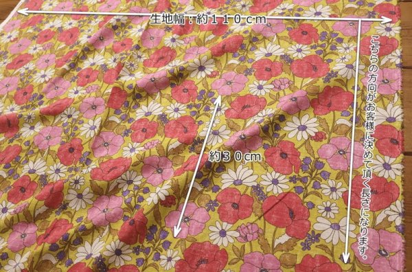 Photo4: 【1米 價格】🟫日本製｜💢 非 現貨｜🇯🇵 日本製｜100% 棉 ~ 薄｜Poppy&Marguerite 花柄｜2025年 12月 (4)