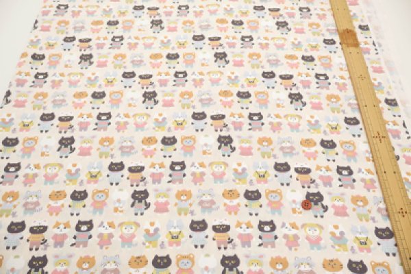 Photo3: 【1米 價格】🟡日本製｜💢 非 現貨｜🇯🇵 日本製｜100% 棉 ~ 薄棉｜Nuance Kids 貓 動物｜2025年 12月 (3)