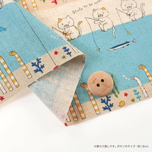 Photo5: 【1米 價格】🔴日本製｜💢 非 現貨｜🇯🇵 日本製｜85% 棉 15% 麻｜動物 釣魚貓｜2025年 12月 (5)