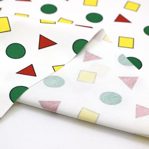 Photo4: 【1米 價格】日本製｜💢 非 現貨｜🇯🇵 日本製｜100% 棉 ~ 牛津布｜睡衣圖案 🟢🔺🟨｜2025年 (4)