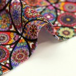 Photo4: 【1米 價格】🟨日本製｜💢 非 現貨｜🇯🇵 日本製｜100% 棉 ~ 薄｜FUWARI 染布 萬花筒花朵 和風｜2025年 (4)