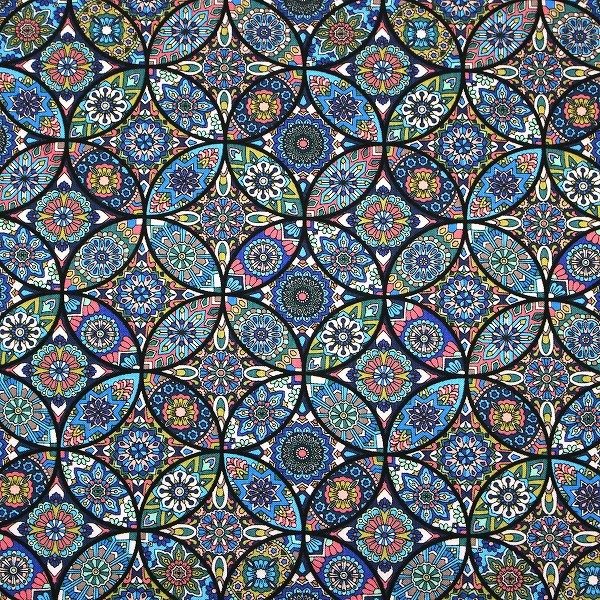 Photo2: 【1米 價格】🟨日本製｜💢 非 現貨｜🇯🇵 日本製｜100% 棉 ~ 薄｜FUWARI 染布 萬花筒花朵 和風｜2025年 (2)