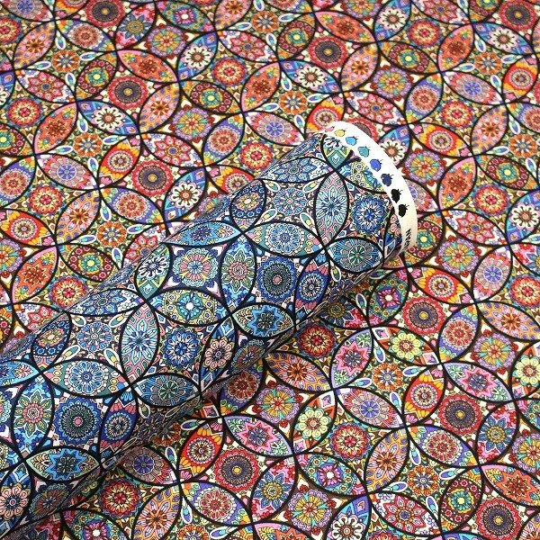 Photo1: 【1米 價格】🟨日本製｜💢 非 現貨｜🇯🇵 日本製｜100% 棉 ~ 薄｜FUWARI 染布 萬花筒花朵 和風｜2025年 (1)