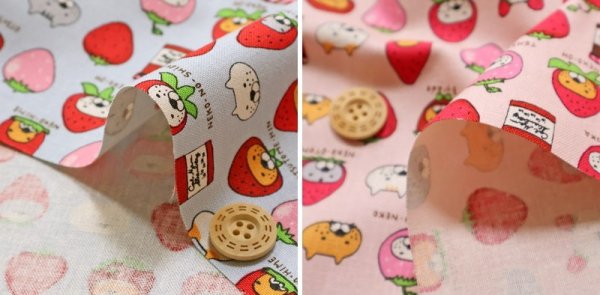 Photo6: 【1米 價格】🟫日本製｜💢 非 現貨｜🇯🇵 日本製｜100% 棉 ~ 棉帆布｜草莓貓｜2026年 1月 (6)