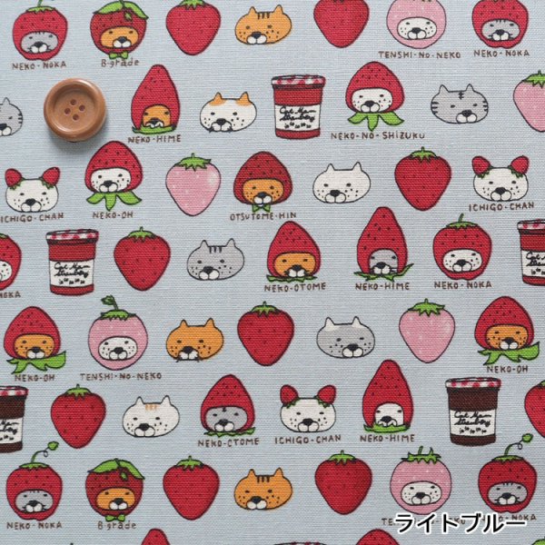 Photo8: 【1米 價格】🟫日本製｜💢 非 現貨｜🇯🇵 日本製｜100% 棉 ~ 棉帆布｜草莓貓｜2026年 1月 (8)