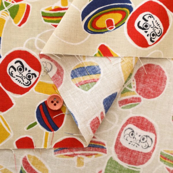 Photo6: 【1米 價格】🟡日本製｜💢 非 現貨｜🇯🇵 日本製｜100% 棉 ~ 薄｜復古玩具 達摩 日式｜2025年 (6)