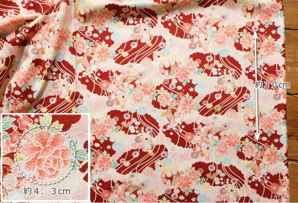 Photo3: 【1米 價格】🟫日本製｜💢 非 現貨｜🇯🇵 日本製｜100% 棉 ~ 薄 表面凹凸不平 ｜和風 日式 花朵｜2026年 1月 (3)