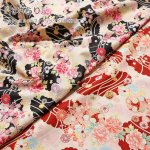 Photo1: 【1米 價格】🟫日本製｜💢 非 現貨｜100% 棉 ~ 薄 表面凹凸不平 ｜和風 日式 花朵｜2026年 1月 (1)