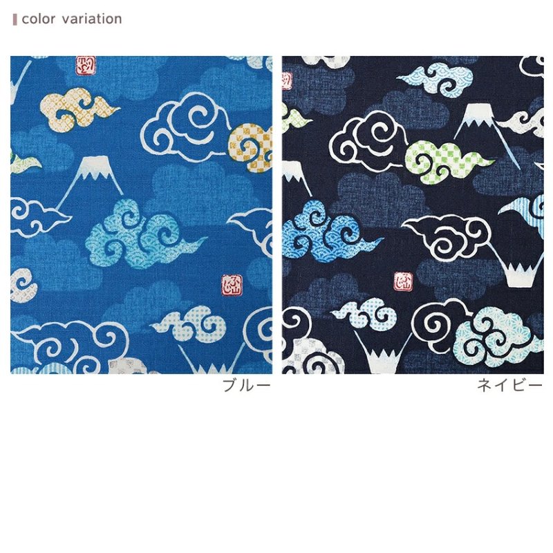 Photo2: 【1米 價格】🔴日本製｜💢 非 現貨｜100% 棉 ~ 紬布 "具有立體感，彷彿由粗細不均的手工紡紗織成"｜和風 日式 富士山、雲朵、吉祥圖案｜2026年 1月 (2)