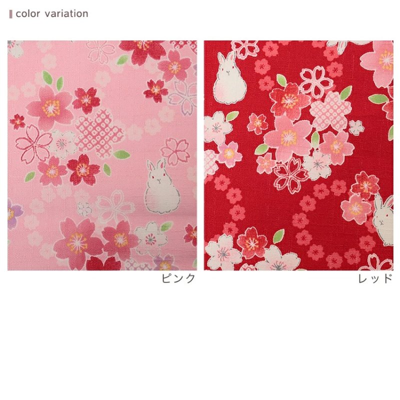 Photo2: 【1米 價格】🔴日本製｜💢 非 現貨｜100% 棉 ~ 紬布 "具有立體感，彷彿由粗細不均的手工紡紗織成"｜和風 日式 櫻花與兔子｜2026年 1月 (2)