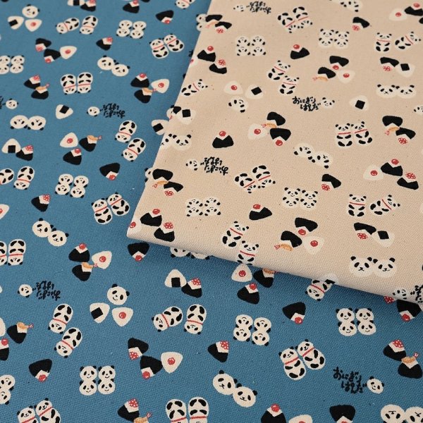 Photo1: 【1米 價格】🔴日本製｜💢 非 現貨｜100% 棉 ~ 牛津布｜和風 日式 熊貓 動物 飯糰｜2026年 1月 (1)