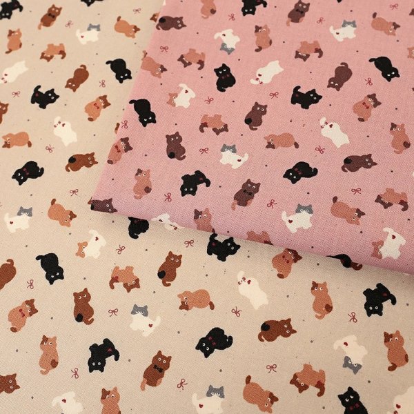 Photo1: 【1米 價格】🔴日本製｜💢 非 現貨｜100% 棉 ~ 薄棉｜可愛小貓 動物｜2026年 1月 (1)