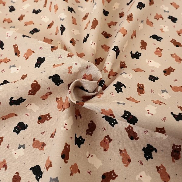 Photo3: 【1米 價格】🔴日本製｜💢 非 現貨｜100% 棉 ~ 薄棉｜可愛小貓 動物｜2026年 1月 (3)