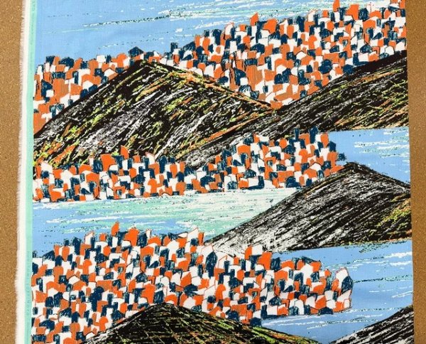 Photo6: 【1米 價格】🟦日本製｜💢 非 現貨｜100% 棉 ~ Viyella ｜KESHIKI 吉本悠美 抽象風景圖案 山巒、湖泊、城市｜2026年 2月 (6)