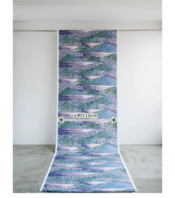 Photo4: 【1米 價格】🟦日本製｜💢 非 現貨｜100% 棉 ~ Viyella ｜KESHIKI 吉本悠美 抽象風景圖案 山巒、湖泊、城市｜2026年 2月 (4)