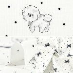 Photo3: 【1米 價格】🟥日本製｜💢 非 現貨｜100% 棉 ~ 薄棉｜動物 Bichon 比熊犬｜2026年 2月 (3)