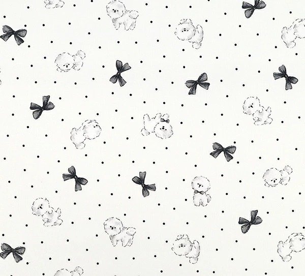 Photo2: 【1米 價格】🟥日本製｜💢 非 現貨｜100% 棉 ~ 薄棉｜動物 Bichon 比熊犬｜2026年 2月 (2)