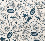 Photo2: 【1米 價格】🟦日本製｜💢 非 現貨｜100% 棉 ~ 85%棉 15%麻｜麵包超人 線條畫單色圖案｜2026年 2月 (2)