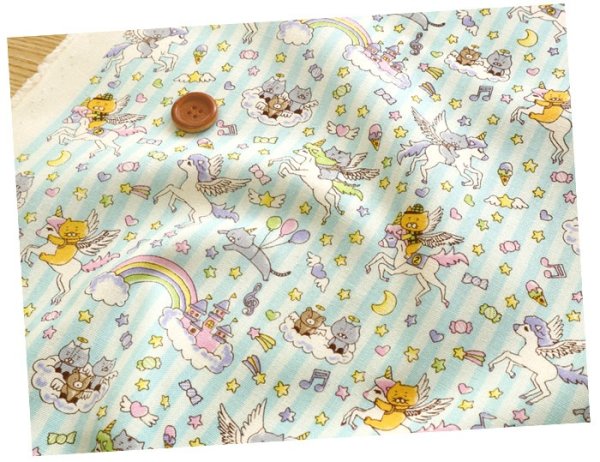 Photo6: 【1米 價格】🟤日本製｜💢 非 現貨｜100% 棉 ~ 10號帆布｜動物 貓咪 獨角馬｜2026年 (6)