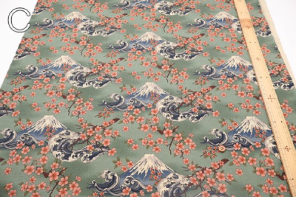 Photo6: 【1米 價格】🟡日本製｜💢 非 現貨｜100% 棉 ~ 薄棉｜和風 日式 櫻花和富士山｜2026年 (6)