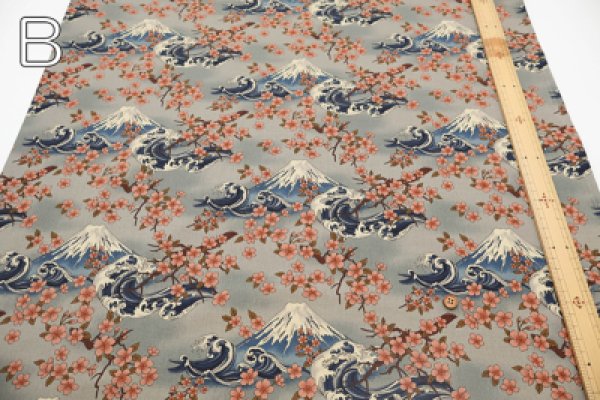Photo5: 【1米 價格】🟡日本製｜💢 非 現貨｜100% 棉 ~ 薄棉｜和風 日式 櫻花和富士山｜2026年 (5)