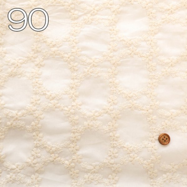 Photo3: 【1米 價格】🟡日本製｜💢 非 現貨｜100% 棉 ~ 薄｜剌繡 花環｜2026年 (3)