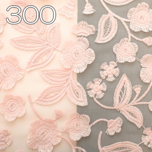 Photo3: 【1米 價格】🟡日本製｜💢 非 現貨｜100% Polyester ~ 薄紗｜剌繡 花朵｜2026年 (3)