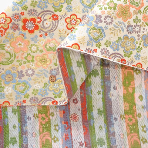 Photo3: 【1米 價格】🟡日本製｜💢 非 現貨｜西陣織 金襴｜和風 和柄 日式 花 (3)