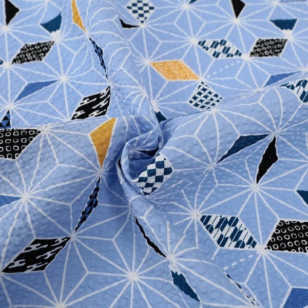 Photo4: 【1米 價格】🔴日本製｜💢 非 現貨｜100% 棉 ~ 波紋布｜麻葉紋 和風 日式  夏天面料｜2026年 (4)