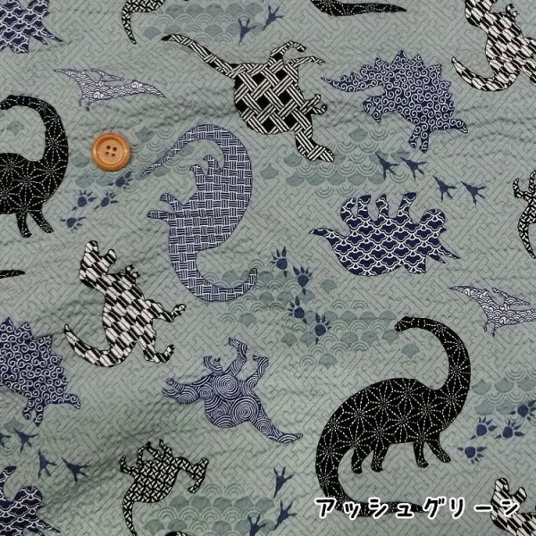 Photo5: 【1米 價格】🟤日本製｜💢 非 現貨｜100% 棉 ~ 波紋布｜恐龍 動物 夏天面料｜2026年 (5)