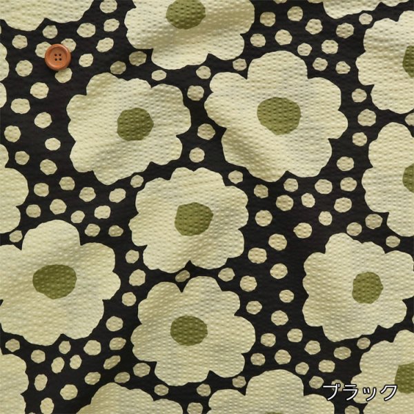 Photo4: 【1米 價格】🟤日本製｜💢 非 現貨｜100% 棉 ~ 波紋布｜花朵 花卉 夏天面料｜2026年 (4)