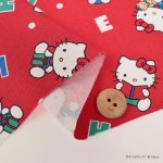 Photo5: 💕Hello Kitty 控【日本選物｜預訂商品（約15–20日到貨）】🟣日本製｜100% 棉 ~ 牛津布｜Sanrio Hello Kitty卡通 昭和時代 復古 英文字母｜2026年 4月｜💡附 【大容量 手提袋 做法及用布量】 (5)
