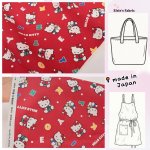 Photo1: 💕Hello Kitty 控【日本選物｜預訂商品（約15–20日到貨）】🟣日本製｜100% 棉 ~ 牛津布｜Sanrio Hello Kitty卡通 昭和時代 復古 英文字母｜2026年 4月｜💡附 【大容量 手提袋 做法及用布量】 (1)