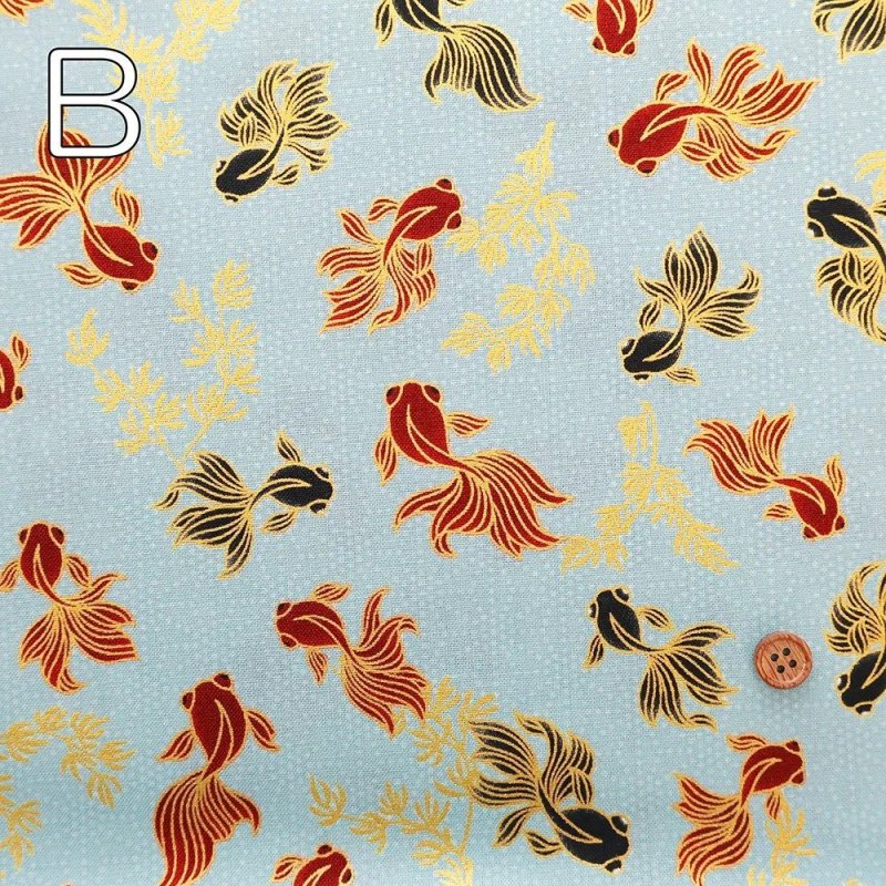 Photo4: 🌸和風感覺滿滿【日本選物｜預訂商品（約15–20日到貨）】🟡日本製｜100% 棉 床單厚度｜百華繚蘭 金魚｜2026年 4月｜附【8款實用建議 及 迷你斜孭袋 建議用布量 參考】 (4)