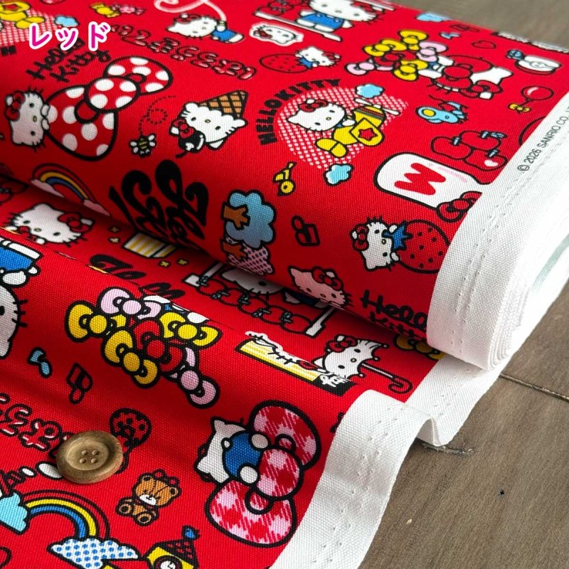 Photo7: 💕Hello Kitty 控【日本選物｜預訂商品（約15–20日到貨）】🟣日本製｜100% 棉 ~ 牛津布｜Sanrio Hello Kitty卡通 混撘款｜2026年 5月｜💡附 【大容量 手提袋 做法及用布量】 (7)