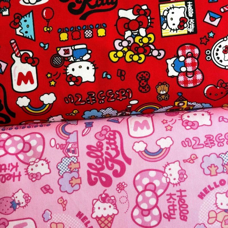 Photo2: 💕Hello Kitty 控【日本選物｜預訂商品（約15–20日到貨）】🟣日本製｜100% 棉 ~ 牛津布｜Sanrio Hello Kitty卡通 混撘款｜2026年 5月｜💡附 【大容量 手提袋 做法及用布量】 (2)