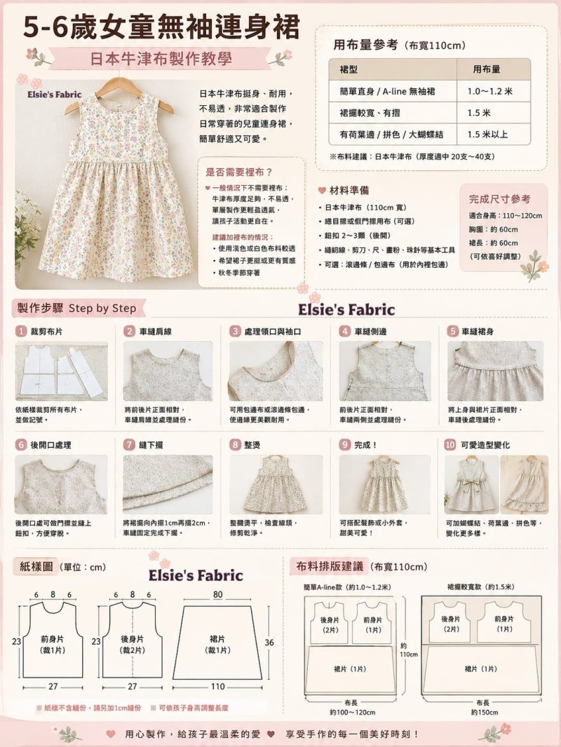 Photo1: 💕Hello Kitty 控【日本選物｜預訂商品（約15–20日到貨）】🟣日本製｜100% 棉 ~ 牛津布｜Sanrio Hello Kitty卡通｜2026年 5月｜💡附 【小朋友簡單連身裙教學】