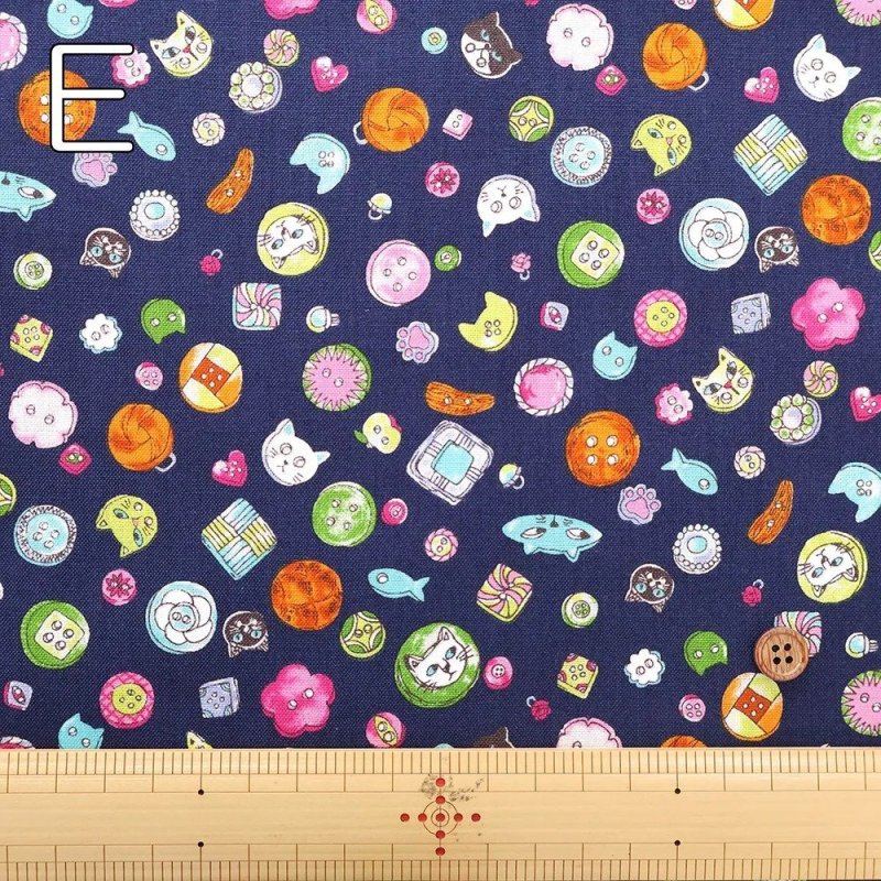 Photo3: 🐱小貓喵【日本選物｜預訂商品（約15–20日到貨）】🟡日本製｜100% 棉 床單厚度｜小貓鈕扣 動物｜2026年 6月 (3)