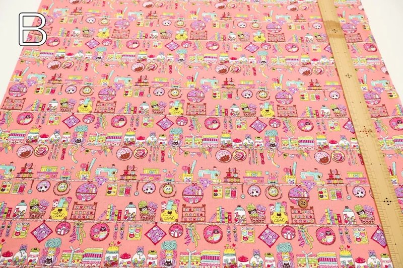 Photo6: 🐱小貓喵【日本選物｜預訂商品（約15–20日到貨）】🟡日本製｜100% 棉 床單厚度｜小貓 縫紉時間到 動物｜2026年 6月 (6)