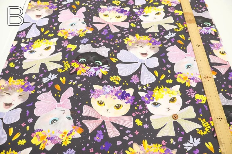 Photo5: 🐱花貓【日本選物｜預訂商品（約15–20日到貨）】🟡日本製｜100% 棉 床單厚度 噴墨印花｜「nora.」花貓 動物｜2026年 6月 (5)