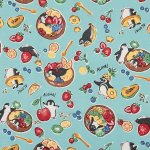 Photo7: 【日本選物｜預訂商品（約15–20日到貨）】🔴日本製｜100% 棉 ~ 牛津布｜Delicious animals 企鵝 動物 美味食物｜2026年 6月 (7)