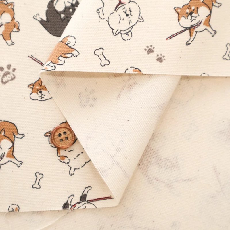 Photo3: 🐶抗拒散步的柴犬【日本選物｜預訂商品（約 20 日到貨）】🟡日本製｜100% 棉 ~ 牛津布｜動物 柴犬 狗骨頭｜2026年 7月 (3)