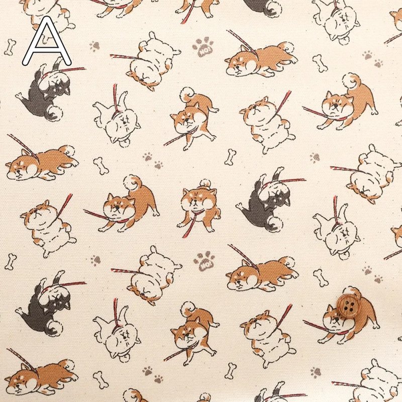 Photo2: 🐶抗拒散步的柴犬【日本選物｜預訂商品（約 20 日到貨）】🟡日本製｜100% 棉 ~ 牛津布｜動物 柴犬 狗骨頭｜2026年 7月 (2)