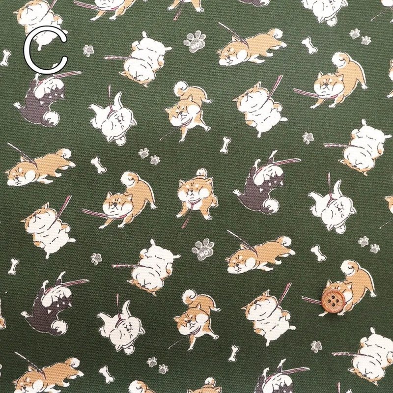 Photo5: 🐶抗拒散步的柴犬【日本選物｜預訂商品（約 20 日到貨）】🟡日本製｜100% 棉 ~ 牛津布｜動物 柴犬 狗骨頭｜2026年 7月 (5)