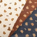 Photo1: 🐻手繪風小熊頭像【日本選物｜預訂商品（約 20 日到貨）】🟡日本製｜100% 棉 ~ 牛津布｜動物 無辜感的小熊 日系復古｜2026年 7月 (1)