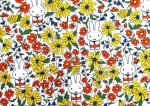 Photo1: Prairie Day🐰Miffy【預訂商品（約 20日到貨）】🟣日本製｜100% 棉 ~ Liberty Tana Lawn 棉布 💡非常輕薄💡柔軟💡透氣💡表面帶有一種類似絲綢咁光滑細緻嘅質感｜⭐米菲⭐罌粟與雛菊⭐線條簡潔的花朵⭐取自1963年繪本的米菲早期形象｜2026年 7月 (1)